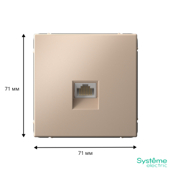 Розетка компьютерная встраиваемая Systeme Electric ARTGALLERY цвет песочный, арт. GAL001286