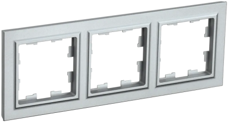 Рамка IEK Brite 3 поста, цвет алюминий, арт. BR-M32-K47