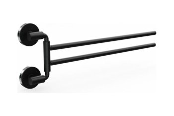 Полотенцедержатель 2 держателя поворотных на саморезах черный LORD