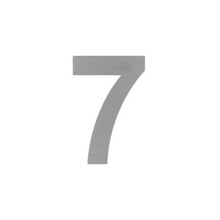 Цифра дверная №7 сатинированный хром пластик