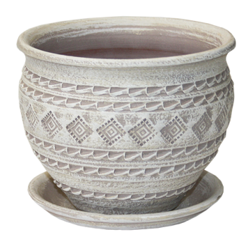 Горшок Кружева чугунок керамика 5л капучино Горшок Кружева чугунок керамика 5л капучино