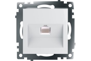 Розетка RJ45 категория 5е одноместная встраиваемая STEKKER Катрин цвет белый, арт. GLS00-7107-01