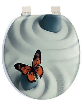 Сиденье для унитаза  DIGITAL Бабочка ПВХ цвет серый