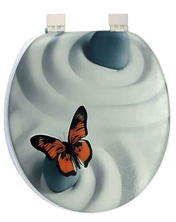 Сиденье для унитаза  DIGITAL Бабочка ПВХ цвет серый
