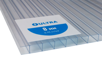 Сотовый поликарбонат Ультра прозрачный 6000х2100х8