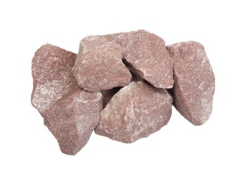 Камень для бани 20кг Кварцит малиновый колотые 70-150 мм