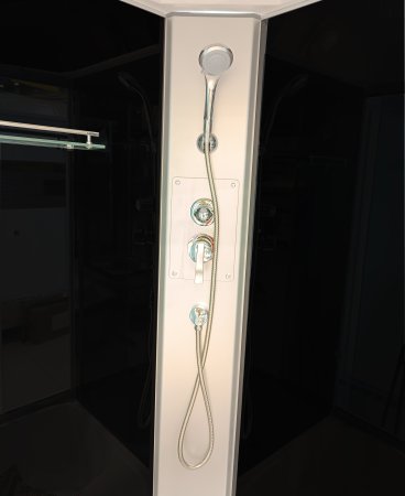 Кабина душевая ODA 8402 высокий поддон 100х100х215см затемненное стекло