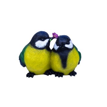 Садовая фигура Две синички с цветком 21см