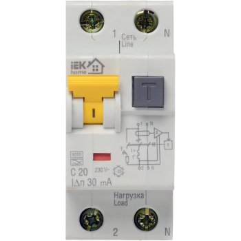 Автомат дифференциальный IEK АВДТ32 1+N 6кА 20А 30мА