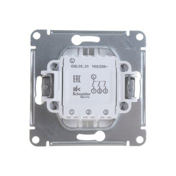 Выключатель встраиваемый Schneider Electric Glossa 3 кл. белый, без подсветки, арт. GSL000131