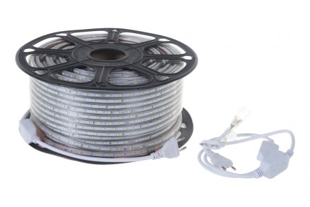 Лента светодиодная Jazzway 3,8 Вт/м 230В IP68 теплый белый уп.100м (св/диоды SMD2835)