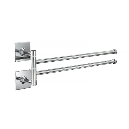 Полотенцедержатель 2 держателя поворотных на клейкой ленте хром Expert