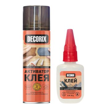 Клей секундный Decorix двухкомпонентный для экспресс склеивания прозрачный 65 гр