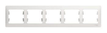 Рамка Schneider Electric Glossa 5 постов, цвет белый, арт. GSL000105