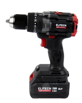Дрель-шуруповерт аккумуляторная ELITECH 20BL2 Li-lon 20В 2x4Ач 130Нм