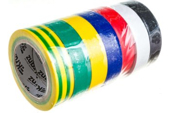 Изолента ПВХ Kranz 15мм*10м 7 цветов (бел.,жёлт.,ж/з,зел.,красн.,син.,чёрн.), до 6000В