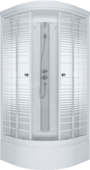 Кабина душевая Тритон Стандарт Полосы средний поддон 90х90х217см прозрачное стекло