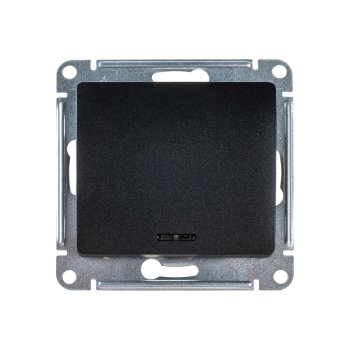 Выключатель встраиваемый Schneider Electric Glossa 1 кл. антрацит, с подсветкой, арт. GSL000713