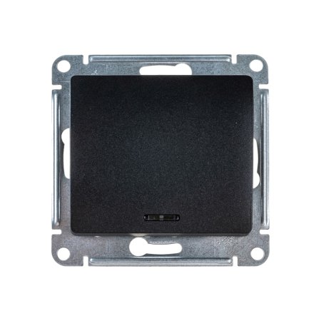 Выключатель встраиваемый Schneider Electric Glossa 1 кл. антрацит, с подсветкой, арт. GSL000713