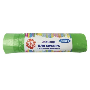 Пакеты для мусора Antella прочные 35л 15шт 16мкм с ручками