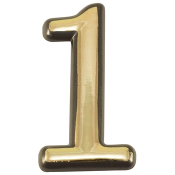 Цифра дверная №1 золото пластик