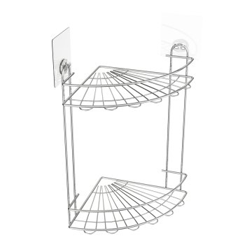 Полка для ванной 2 ярусная угловая Lite цвет хром