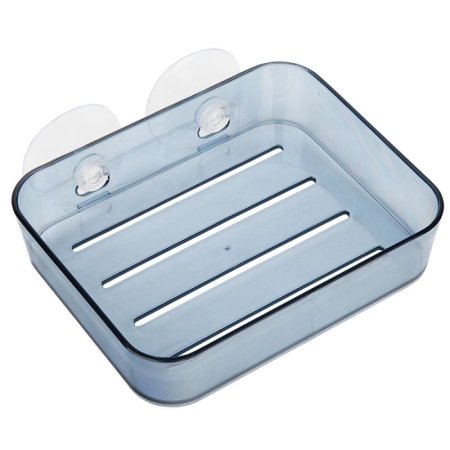 Мыльница на присоске пластик цвет голубой настенная