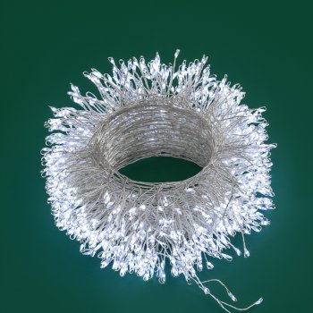Гирлянда для улицы нить Фейерверк 20м белый холодный 1000 LED ламп прозрачный провод