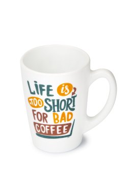 Кружка TEA&COFFE MIX 320мл стекло цвет белый
