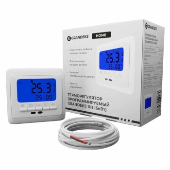 Терморегулятор Grandeks электронный режимы - 6 белый 30А