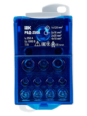 Блок распределительный на DIN-рейку IEK арт.RBD-250