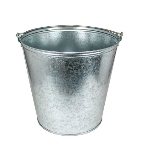 Ведро хозяйственное для ГСМ оцинкованная сталь 12л цвет хром