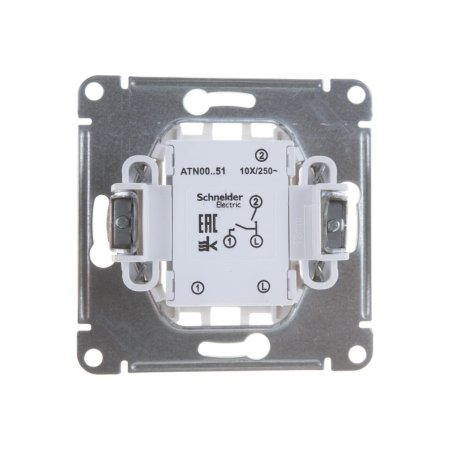 Выключатель встраиваемый Schneider Electric AtlasDesign 2 кл. белый, без подсветки, арт. ATN000151