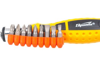 Отвертка реверсивная с набором бит Sparta РН1/2/3;PZ1/2/3;SL5/6 9 шт