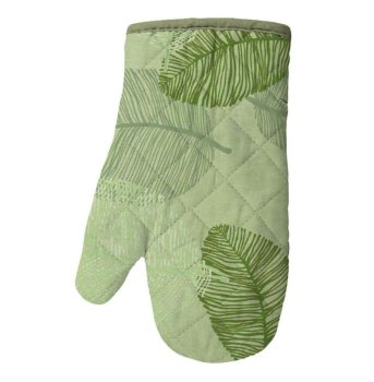 Прихватка-рукавица Рыжий кот 28х18 см 1шт зеленый