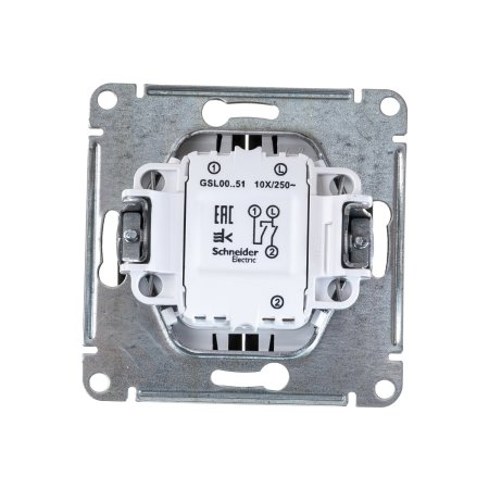 Выключатель встраиваемый Schneider Electric Glossa 2 кл. антрацит, без подсветки, арт. GSL000751