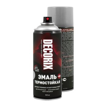 Эмаль аэрозольная Decorix термостойкая алюминий (до +400 ⁰C) 520 мл