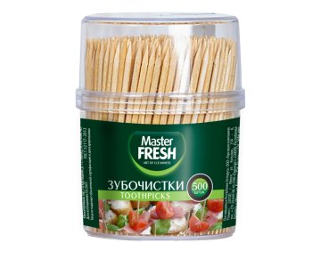 Зубочистки в контейнере 500шт дерево