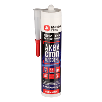 Герметик акваСТОПплесень MasterTeks ProfiMaster силиконовый прозрачный 280 мл Герметик акваСТОПплесень MasterTeks ProfiMaster силиконовый прозрачный 280 мл