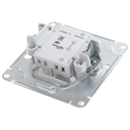 Выключатель встраиваемый Schneider Electric AtlasDesign 1 кл. жемчуг, без подсветки, арт. ATN000411