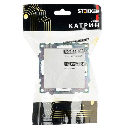 Выключатель встраиваемый STEKKER Катрин 1 кл. белый, без подсветки, арт. GLS10-7103-01