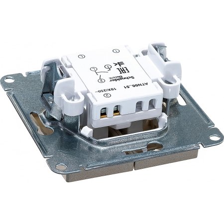 Выключатель встраиваемый Schneider Electric AtlasDesign 2 кл. шампань, без подсветки, арт. ATN000551