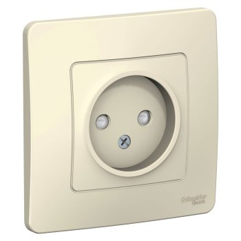 Розетка силовая одноместная встраиваемая Schneider Electric Blanca без заземления, цвет молочный, арт. BLNRS000112