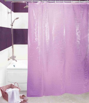 Штора для ванной  AQUA-Prime 3D 180х180см полиэстер цвет фиолетовый