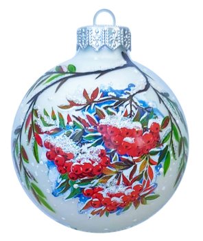 Шар Снежная рябина 8 см цвет белый