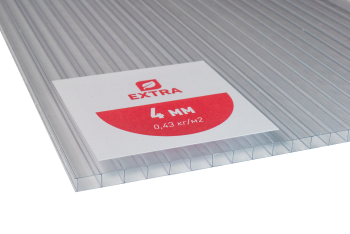 Сотовый поликарбонат Extra прозрачный 6000х2100х4