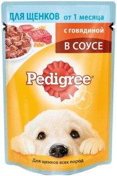 Корм консервированный для щенков Pedigree говядина в соусе 85г