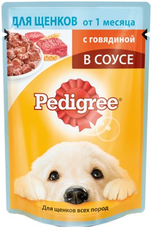 Корм консервированный для щенков Pedigree говядина в соусе 85г