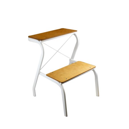 Табурет Конек стремянка белый, форма прямоугольная 42х32х45 см