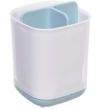 Подставка для зубных щеток с разделителем Rikki пластик цвет белый